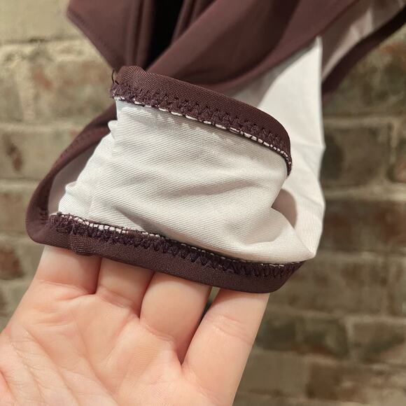 Shade & Shore Brown Plunge Tie-Front One Piece Swimsuit Size Medium - Picture 8 of 9